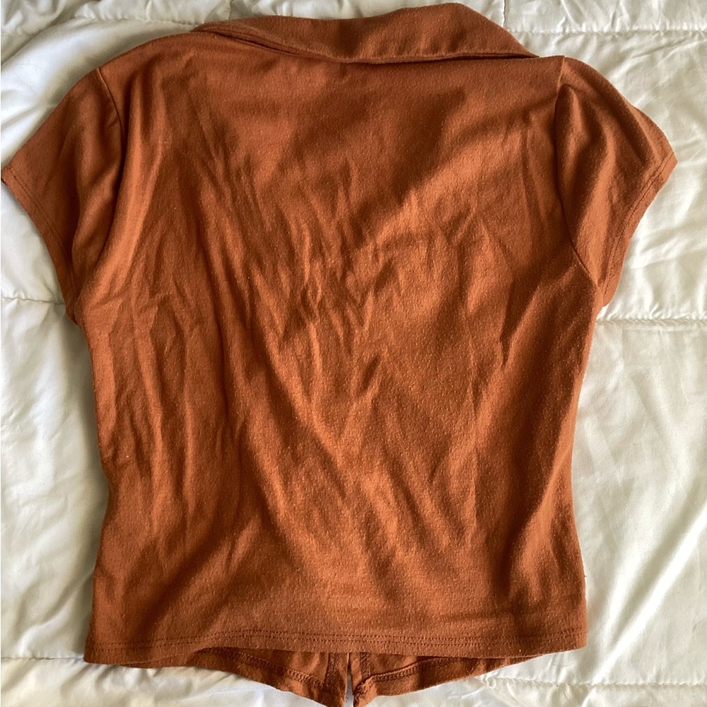 Terracotta Ruched Blouse - Picture 2 of 2
